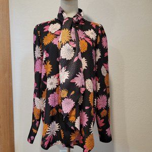Anne Taylor, Floral, Long Sleeve Blouse - Size ST. Classic! Excellent Condition!